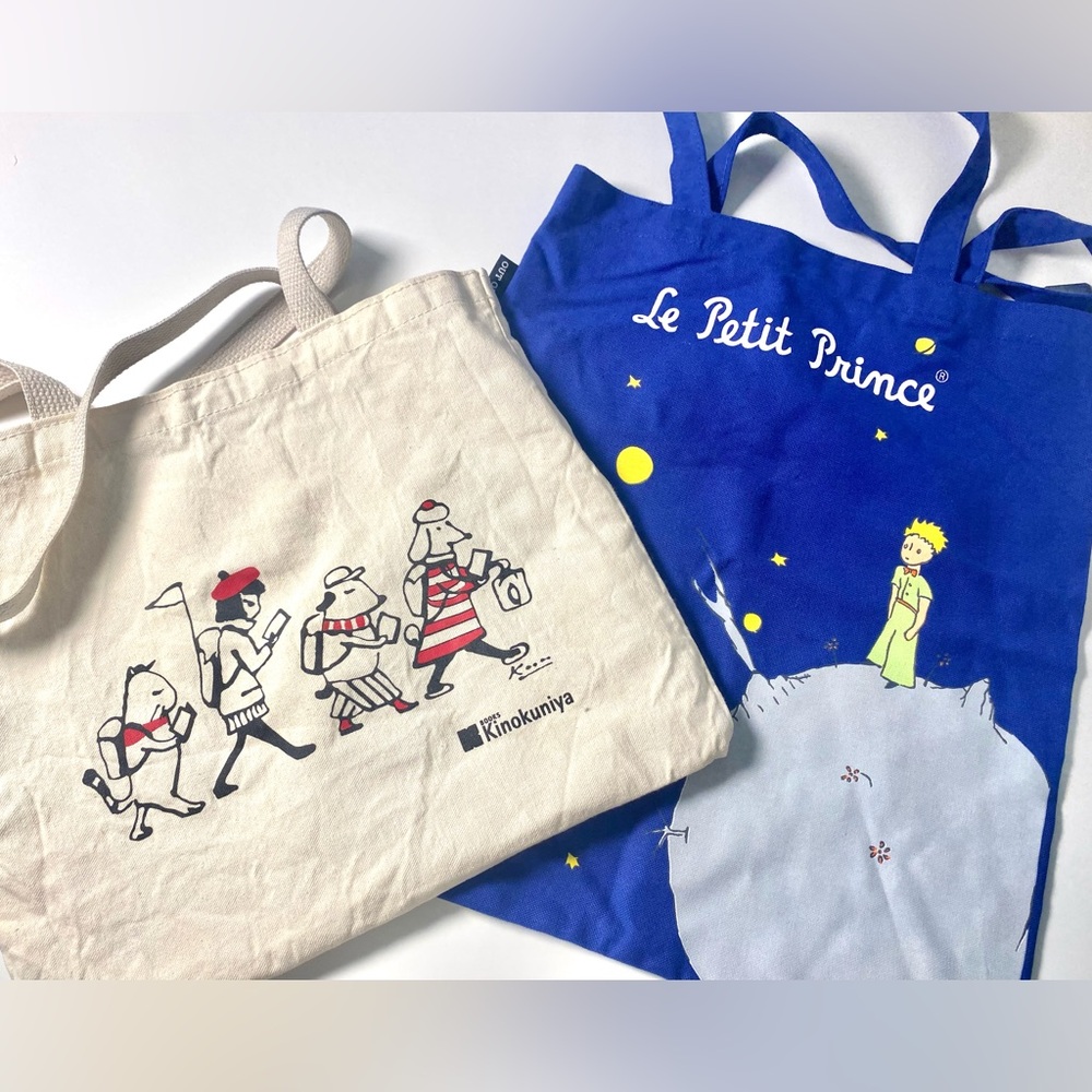 Set of 2 Tote Bags “Out of Print” + “Kinokuniya”